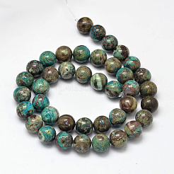 Dyed Natural Ocean Agate/Ocean Jasper Round Beads Strands&nbsp;G-E331-30A