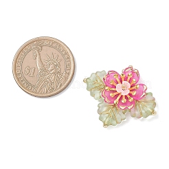 Brass Glass Seed Beaded Flower Pendants&nbsp;PALLOY-MZ01118-04