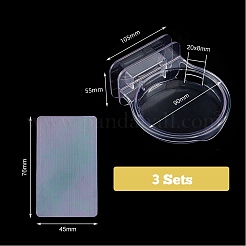 プラスチックディスプレイ収納ブラケット  壁掛け式ノーパンチモニターホルダー  ラウンド  透明  119x105x55mm&nbsp;AJEW-WH0505-89