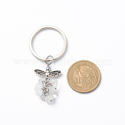Natural Quartz Crystal Angel Pendant Keychain&nbsp;KEYC-JKC00382-04