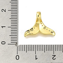 Fishtail Rack Plating Brass Micro Pave Clear Cubic Zirconia Pendnat&nbsp;KK-H485-29G