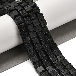 天然溶岩岩ビーズ連売り  キューブ  8.5x8.5x8.5mm  穴：1.2mm  約46個/連  14.72~14.76''（37.4~37.5センチメートル）&nbsp;G-G175-H15-01