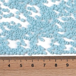 不透明なアクリルビーズ  ラウンド  ライトスカイブルー  3x2.5mm  穴：1.2mm  約48000個/500g&nbsp;SACR-A007-01B-19