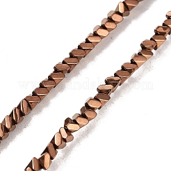 合成磁気無しヘマタイトビーズ連売り  三角形  ミックスカラー  2x2~3x2.5~3mm  穴：0.6mm  約206個/連  15.83''（40.2センチメートル）&nbsp;G-P545-J01-01
