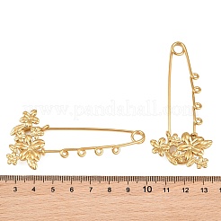 Flower 304 Stainless Steel Safety Pins Brooch Findings&nbsp;SA-CBA098D-14A-G04