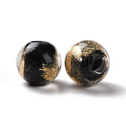 Handmade Gold Foil Lampwork Glass Beads&nbsp;FOIL-E003-02A
