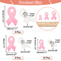 20 Sets 3 Sizes Breast Cancer Awareness Ribbon Enamel Pin&nbsp;JEWB-NB0001-19
