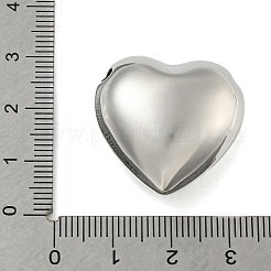真鍮チャーム  カドミウムフリー＆ニッケルフリー＆鉛フリー  ハート  プラチナメッキ  24.5x26x13mm  穴：2.2mm&nbsp;KK-N254-97P
