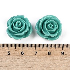 合成サンゴ刻まれたビーズ  染め  花  ライトシーグリーン  19x13mm  穴：1.3mm&nbsp;CORA-M001-05F