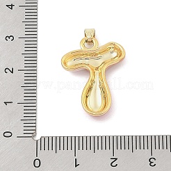 合金エナメルチャーム  レターチャーム  ゴールドカラー  文字t  24x17x4mm  穴：3.5x2.5mm&nbsp;ENAM-S023-01G-T