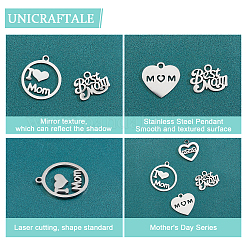 48Pcs 4 Style 304 Stainless Steel Charms&nbsp;STAS-UN0032-26