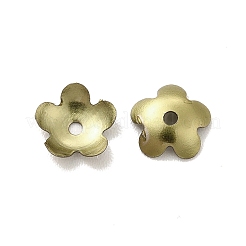 イオンプレーティング（IP）304ステンレススチールビーズキャップ  花  5花びら  アンティークブロンズ  5.5x6x1mm  穴：0.6mm&nbsp;STAS-K113-01AB