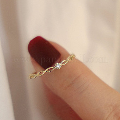 Brass Pave Cubic Zirconia Cuff Rings for Women&nbsp;FS-WG773A7-02