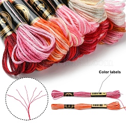 6層ポリエステル刺繍フロス  クロスステッチの糸  セリースカラーシリーズ  ミックスカラー  0.5~1mm  約8.75ヤード（8m）/バンドル  12束/セット&nbsp;OCOR-FZ0001-01G