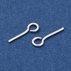 真鍮製アイピン  鉛フリー＆カドミウムフリー  925銀メッキ  10x3x0.7mm  穴：1.8mm&nbsp;KK-H502-02A-S