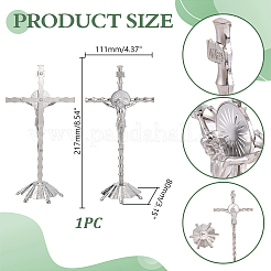 Religion Alloy Crucifix Cross Statue Display Decorations&nbsp;DJEW-WH0043-93