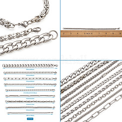 Unisex 304 Stainless Steel Chain Bracelets&nbsp;BJEW-TA0001-05P