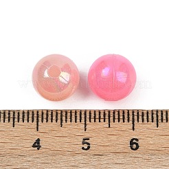 UVメッキ不透明アクリルビーズ  虹色の  ラウンド  ミックスカラー  10mm  穴：2.5mm  約1063個/500g&nbsp;MACR-I039-01