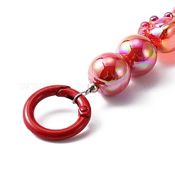 Rainbow Plated Opaque Acrylic Round & Paw Print Bead Chain Bag Straps&nbsp;PURS-WH0001-50B