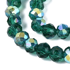 AB Color Plated Transparent Glass Rondelle Beads Strands&nbsp;EGLA-T029-4mm-10F