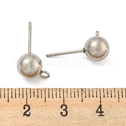 変色しない304ステンレススチールスタッドピアス金具  ラウンド  ステンレス鋼色  18x7x7mm  穴：1.8mm  ピン：10x0.8mm&nbsp;LS-STAS-O004-10E-P