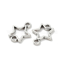 チベット風合金中空スターコネクタチャーム  アンティークシルバー  15.5x12x1.5mm  穴：1.6mm&nbsp;TIBE-S324-25AS