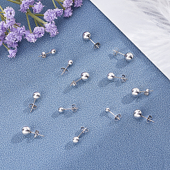 201 Stainless Steel Ball Stud Earrings&nbsp;STAS-UN0019-07P