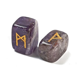 Rectangle Natural Amethyst Rune Stones&nbsp;G-Z059-01J