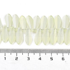電気メッキガラスビーズセット  ティアドロップ  ライトゴールデンロッドイエロー  16x6x3.5mm  穴：0.8mm  約202個/連  25.20インチ（64cm）&nbsp;X-EGLA-C005-01A-FR02