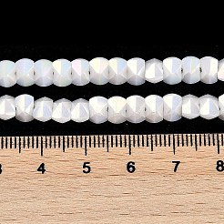 電気メッキガラスビーズセット  多面カット  メッキabカラー  コーン  ホワイト  5x6.5x5mm  穴：1.2mm  約95~100個/連  18.66~19.06''（47.4~48.4センチメートル）&nbsp;EGLA-B009-05A-12