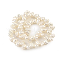 天然養殖淡水パールビーズ連売り  トップ掘削  ナゲット  グレード5a+  古いレース  3~4mm  穴：0.5mm  約66個/連  8.27インチ（21cm）&nbsp;PEAR-A006-14