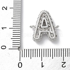 Brass Micro Pave Cubic Zirconia Letter Links&nbsp;X-KK-I717-04A-P