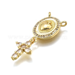 Rack Plating Brass Micro Pave Cubic Zirconia Pendants&nbsp;KK-K401-71G