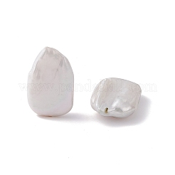 バロック天然ケシパールビーズ  長方形  貝殻色  23~25.5x15.5~16x7~8mm  穴：0.8mm&nbsp;PEAR-N020-K09