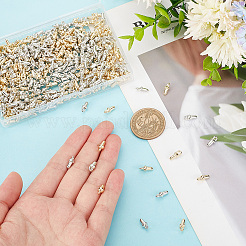 400個 2色 CCB プラスチックカップペグベイルペンダント  片穴ビード用  プラチナ·ゴールデン  10x4mm  穴：1.4mm  ピン：2.5mm  200個/カラー&nbsp;FIND-PH0010-70