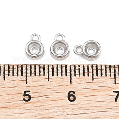 304ステンレススチール製チャーム、ラインストーンセッティング  フラットラウンドのチャーム  先のとがったリボリラインストーン用  ステンレス鋼色  6x4x2.5mm  穴：1.2mm  3mmのラインストーンに適する&nbsp;SA-CBAC865-01B-P