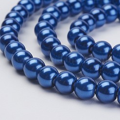 Eco-Friendly Dyed Glass Pearl Beads Strands&nbsp;HY-A008-6mm-RB081
