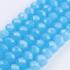 ガラスビーズ連売り  混合スタイル  多面カット  ロンデル  ミックスカラー  8x6mm  穴：1~1.5mm  約70~72個/連  16.9~17.3インチ（43~44cm）&nbsp;EGLA-F122-8x6mm-M03