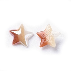 不透明ガラスカボション  縞模様  スター  カラフル  7x8x2mm&nbsp;GGLA-S038-09A-8mm