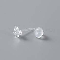 Tiny Resin Bowknot Stud Earrings with Ear Nut for Women&nbsp;EJEW-WH0012-003C