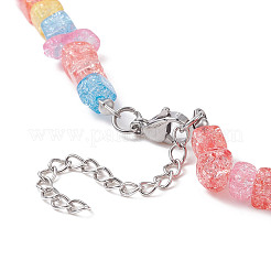 Synthetic Crackle Quartz Dyed Chips Chips Beaded Necklaces&nbsp;NJEW-JN04275-04