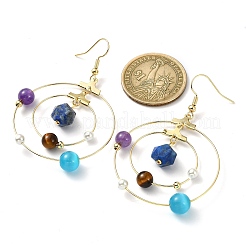 Golden 304 Stainless Steel Planet Dangle Earrings&nbsp;EJEW-TA00338