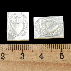 Carved Natural White Shell Cabochons&nbsp;SSHEL-N038-07-02