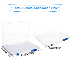 3 Pcs 3 Colors Portable Transparent Plastic A4 File Box&nbsp;CON-PH0002-28B