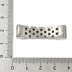 304ステンレススチール製パンサーチェーンコネクターチャーム  レザーコードブレスレットジュエリー作成用  ステンレス鋼色  36.5x10x6.5mm  穴：9x4mm&nbsp;STAS-Z147-11P-01