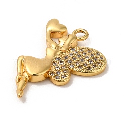 Rack Plating Brass Micro Pave Cubic Zirconia Pendants&nbsp;KK-K377-44G