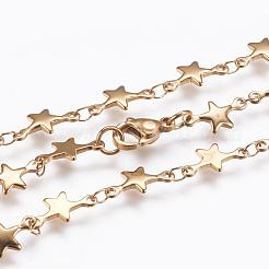 304 Stainless Steel Chain Necklaces&nbsp;STAS-P164-27G