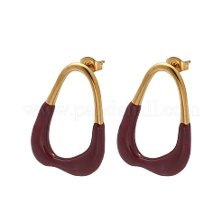 304 Stainless Steel Enamel Stud Earrings&nbsp;EJEW-S276-01G