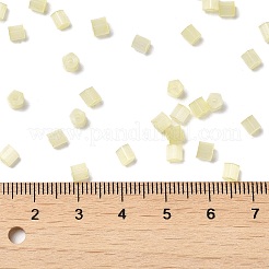 ガラスシードビーズ  模造キャットアイ  丸い穴  六角  ライトカーキ  3.5x3.8x3.5mm  穴：1mm  約140個/10g&nbsp;X1-SEED-H002-D-A802