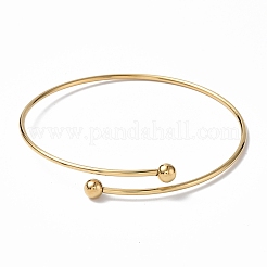 Ion Plating(IP) Adjustable 304 Stainless Steel Wire Cuff Bangle Making&nbsp;X-MAK-F286-02G